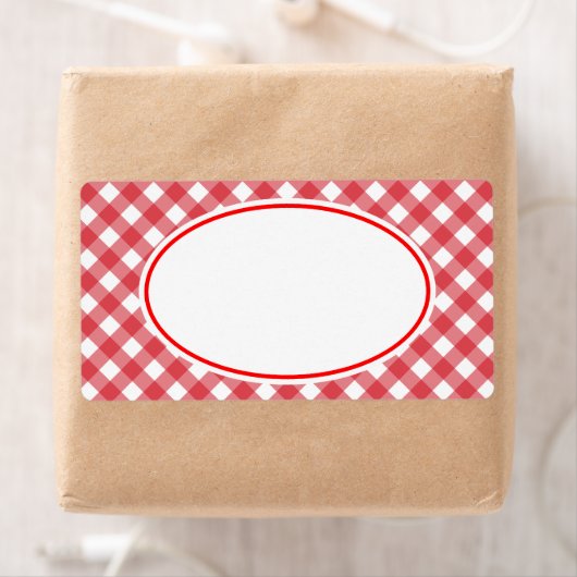 Classic Red Gingham Kitchen Labels (Insitu)