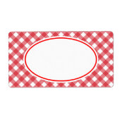 Classic Red Gingham Kitchen Labels (Vorne)