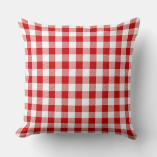 Classic Red Gingham Pattern Throw Kissen