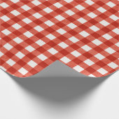 Classic Red Gingham Plaid Christmas Geschenkpapier (Ecke)