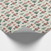 Classic Red & Green Christmas Nutcracker Pattern Geschenkpapier (Ecke)