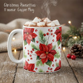 Classic Red & Green Christmas Poinsettias Holiday Kaffeetasse