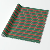Classic Red & Green Christmas Retro Geschenkpapier (Ungerollt)