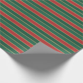 Classic Red & Green Christmas Retro Geschenkpapier (Ecke)