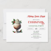 Classic Red Green Festive Cocktails Party Invites Einladung (Vorderseite)