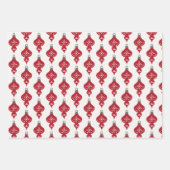 Classic Red Green Festive Ornament Christmas Geschenkpapier Set (Vorderseite 3)