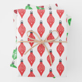 Classic Red Green Festive Ornament Christmas Geschenkpapier Set (Beispiel)