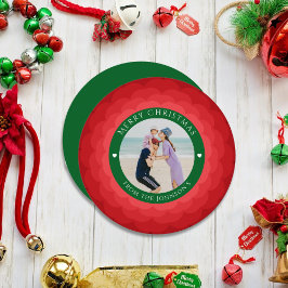 Classic Red & Green Frohe Weihnachtsblume Feiertagskarte