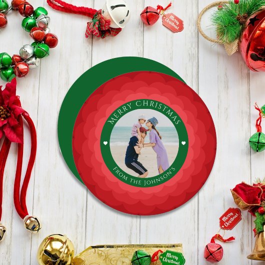 Classic Red & Green Frohe Weihnachtsblume Feiertagskarte