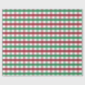 Classic Red & Green Gingham Plaid Christmas Geschenkpapier (Flach)