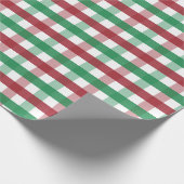 Classic Red & Green Gingham Plaid Christmas Geschenkpapier (Ecke)