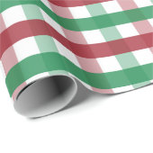Classic Red & Green Gingham Plaid Christmas Geschenkpapier (Rolleneckpunkt)