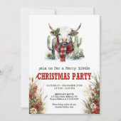 Classic Red Green Highland Cow Christmas Invite Einladung (Vorderseite)