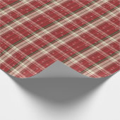 Classic Red & Green Holiday Tartan Snowflakes Geschenkpapier (Ecke)