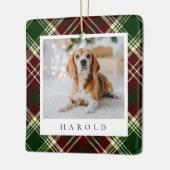 Classic Red Green Kariert Personalisiert Pet Dog F Keramikornament (Links)