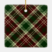 Classic Red Green Kariert Personalisiert Pet Dog F Keramikornament (Rückseite)