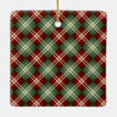 Classic Red Green Kariert Personalisiert Pet Dog F Keramikornament (Rückseite)