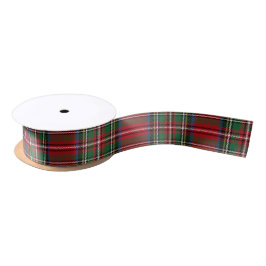Classic Red Green Kariert Rustic Stewart Tartan Satinband