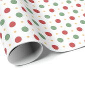 Classic Red & Green Polka Dot Geschenkpapier (Rolleneckpunkt)