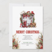 Classic red green ranch Christmas greeting card Feiertagskarte (Vorderseite)