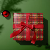 Classic Red & Green Tartan Kariert Frohe Weihnacht Geschenkpapier