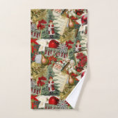 Classic Red & Green Viktorianisch Christmas Badhandtuch Set (Handtuch)