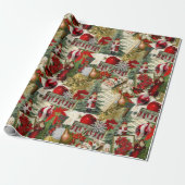 Classic Red & Green Viktorianisch Christmas Geschenkpapier (Ungerollt)
