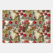 Classic Red & Green Viktorianisch Christmas Geschenkpapier Set (Vorderseite 3)