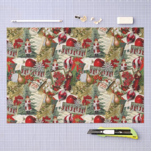 Classic Red & Green Viktorianisch Christmas Seidenpapier (Handwerk)