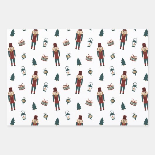 Classic Red & Green Weihnachten Süssen Geschenkpapier Set (Vorderseite)