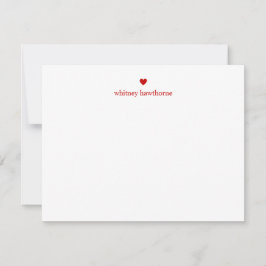 Classic Red Heart Stationery Einfach Minimalistisc Mitteilungskarte