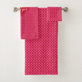 Classic Red Hearts Love Gift Valentine Bath Towel Badhandtuch Set (Insitu)