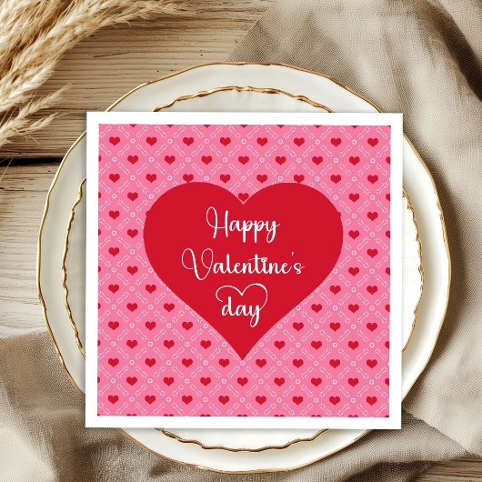Classic Red Hearts Love Valentine Napkins Serviette