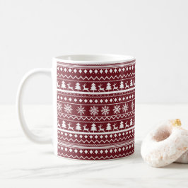 Classic Red Holiday Christmas Sweater Pattern Kaffeetasse