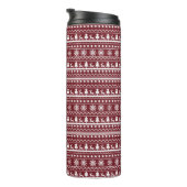 Classic Red Holiday Christmas Sweater Pattern Thermosbecher (Nach rechts gedreht)