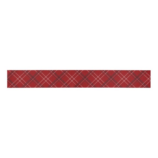 Classic red holiday plaid festive Christmas Ripsband (Vorderseite)