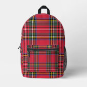 Classic Red Kariert Bedruckter Rucksack (Vorderseite)