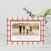 Classic Red Kariert Christmas Card Feiertagskarte (Stehend Vorderseite)