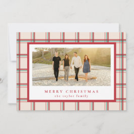Classic Red Kariert Christmas Card Feiertagskarte