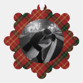Classic Red Kariert Christmas Foto Ornament Card Karte (Rückseite)