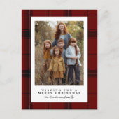 Classic Red Kariert Frame Foto Weihnachten (Vorderseite)