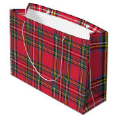 Classic Red Kariert Large Gift Bag Große Geschenktüte (Rückseite Schrägansicht)