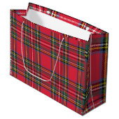 Classic Red Kariert Large Gift Bag Große Geschenktüte (Vorderseite Schrägansicht)