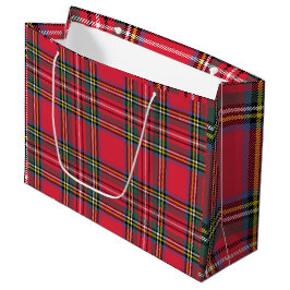 Classic Red Kariert Large Gift Bag Große Geschenktüte