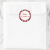 Classic Red Kariert Merry Christmas Sticker (Tasche)