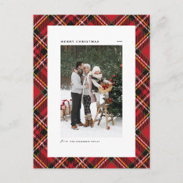 Classic Red Kariert Pattern Frohe Weihnachten Foto