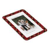 Classic Red Kariert Pattern Frohe Weihnachten Foto Magnet (Rechte Seite)