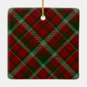 Classic Red Kariert Personalisiert Pet Dog Foto Keramikornament (Rückseite)