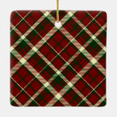 Classic Red Kariert Personalisiert Pet Dog Foto Keramikornament (Rückseite)