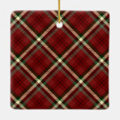 Classic Red Kariert Personalisiert Pet Dog Foto Keramikornament (Rückseite)